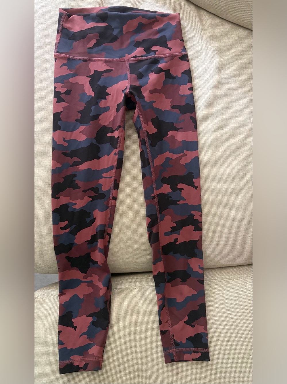 lululemon athletica Burgundy Pink and Black Camo High-Rise Leggings